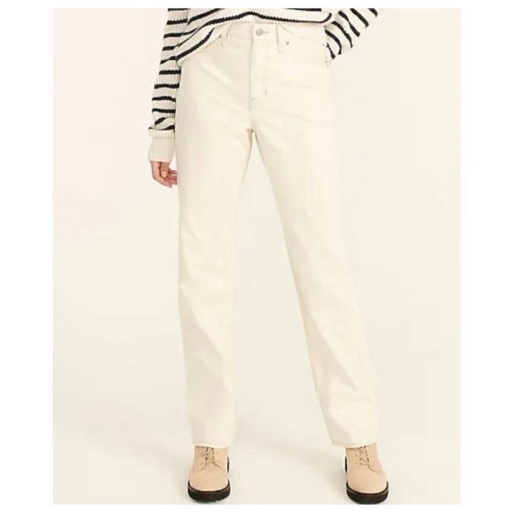 J Crew Slouchy Boyfriend Jeans in Ecru Size 25 Cream Beige Denim NWT
